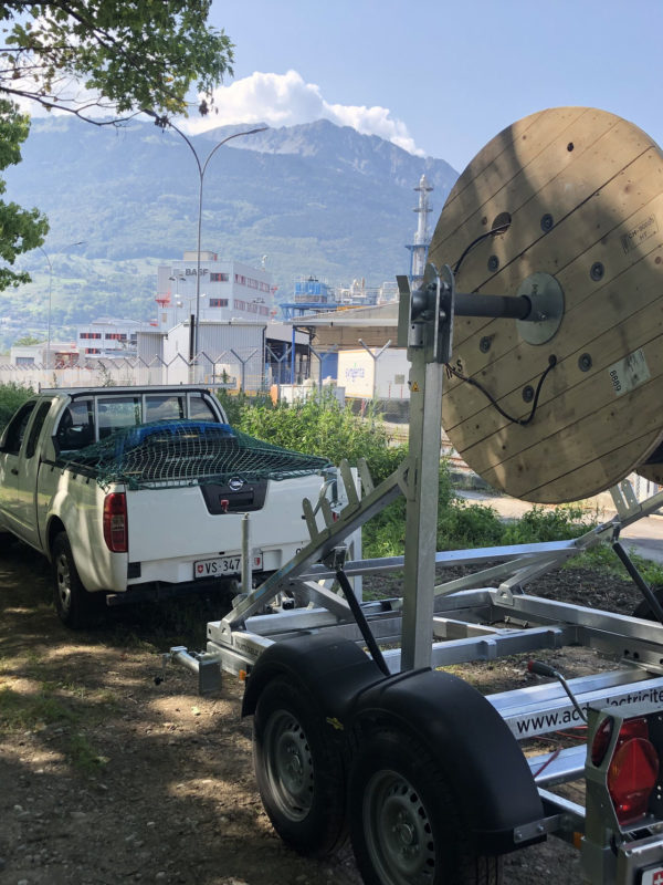 Mise en place d'un chantier pour des travaux de soufflages sur une distance 6.2 km . Travaux réalisés dans le Bas-Valais (Suisse Romande)